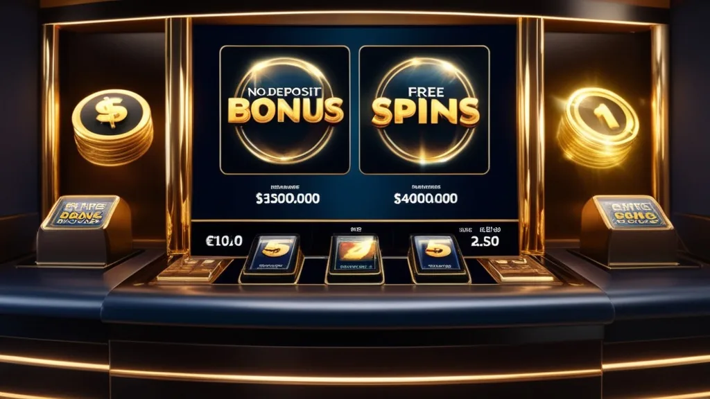 Casino-Szene mit Gratisbonus und Freispielsymbolen